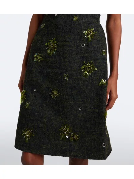 Rochie Shushu/tong din tweed verde