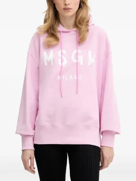 Bluza z kapturem Msgm z autografem różowa