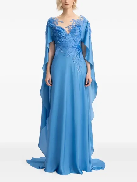 Rochie Gemy Maalouf cu volane de costum albastru