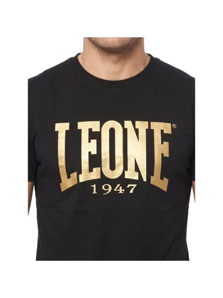 Rövid ujjú rövid póló Leone 1947 fekete
