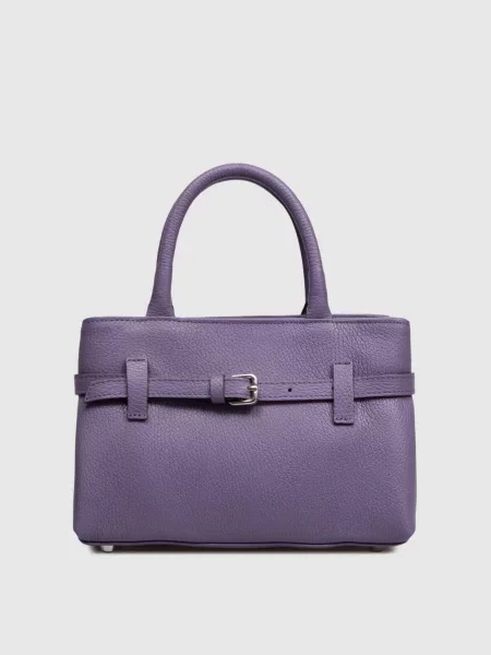 Кожаная сумка Gianni Notaro фиолетовая