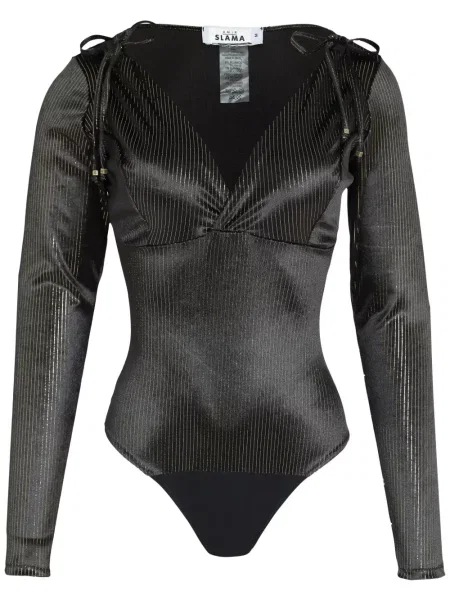 Body Amir Slama cu decolteu în V stretch negru