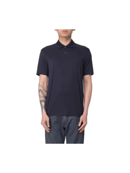 Koszulka polo Emporio Armani z logo niebieska