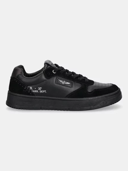 Usnjene superge Aeronautica Militare SNEAKERS črna