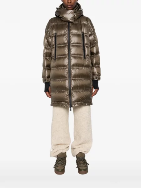 Palton Moncler Grenoble cu glugă maro
