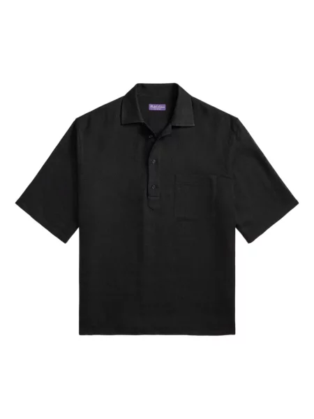 Tricou polo Ralph Lauren Purple Label scurt negru