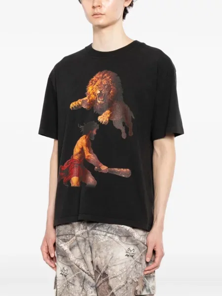 Tricou Melt cu imagine cu decolteu rotund negru