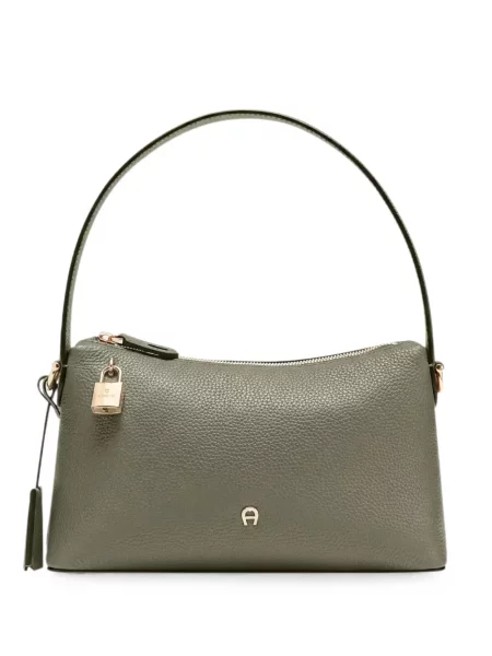 Δερμάτινη τσάντα shopper Aigner πράσινο