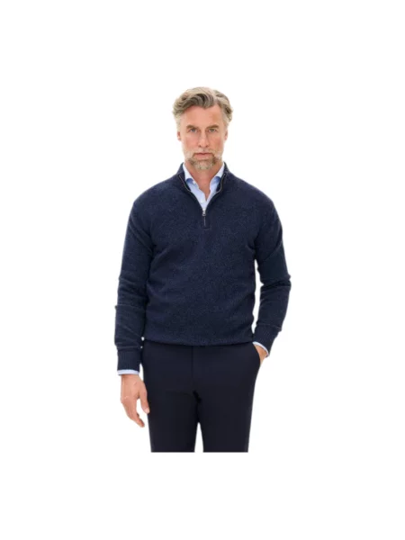 Sweter Oscar Jacobson wełniany niebieski