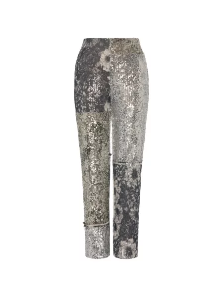 Pantaloni Maison Margiela cu paiete cu model floral