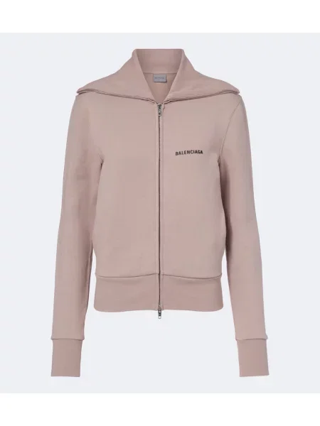 Hanorac cu fermoar Balenciaga cu autograf bej
