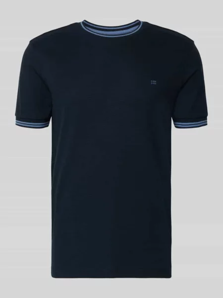 T-shirt ze strukturalnym wzorem i okrągłym dekoltem Christian Berg Men