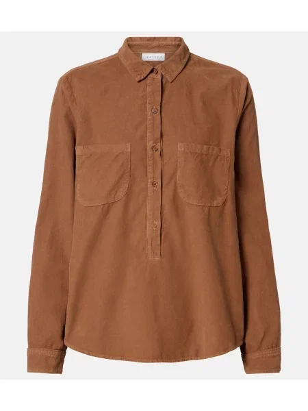 Cămașă Velvet de catifea cord maro