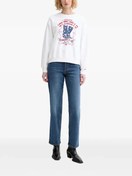 Skinny svetr Levi's s potiskem s kulatým výstřihem modrý
