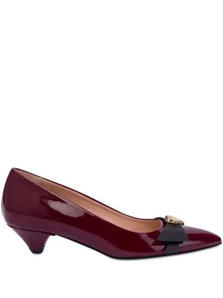 Кожени полуотворени обувки Love Moschino червено