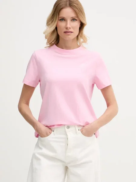 Tommy Hilfiger kratka majica z bombažem roza