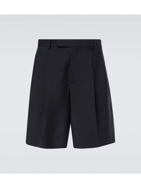 Pantaloni scurți Jil Sander de lână albastru