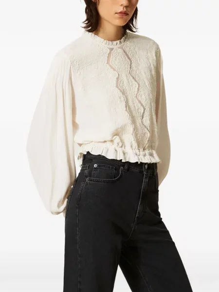 Bluză Twinset cu broderie cu model floral