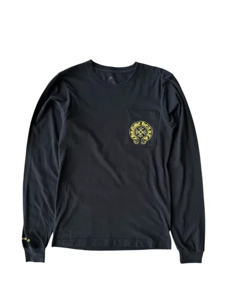 Lung tricou Chrome Hearts cu motiv cu inimi negru
