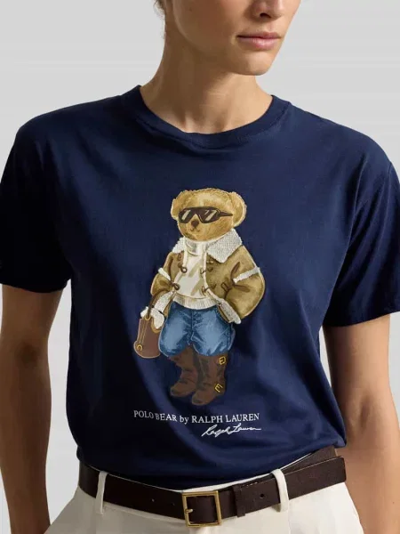 T-shirt z motywem misia Polo Ralph Lauren granatowa