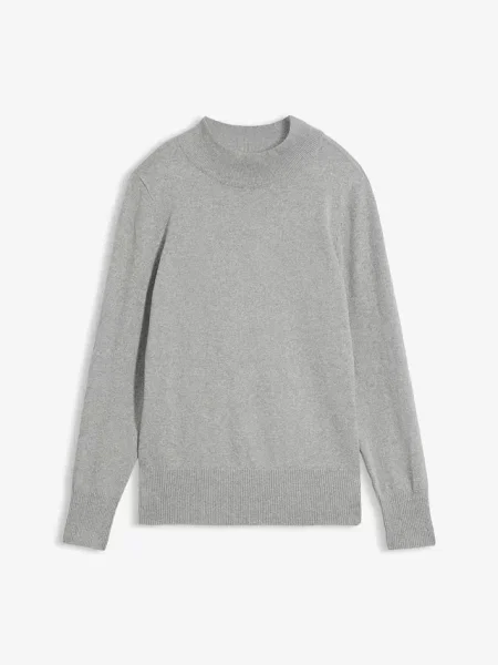 Sweter z cienkiej dzianiny z bawełną z recyklingu szary