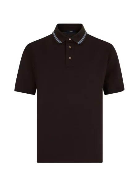 Gulerat tricou polo Herno maro