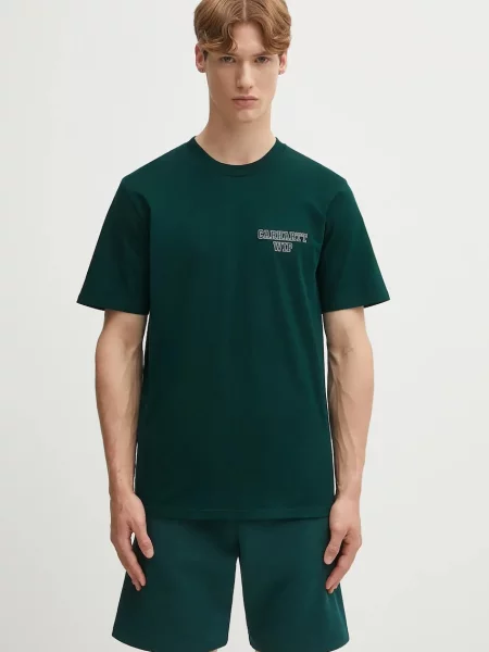 Carhartt WIP tricou din S/S Alumni cu imprimeu verde