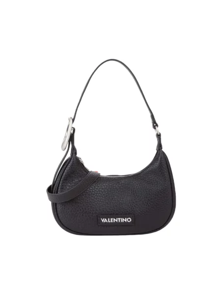 Lniana torebka Valentino Bags czarna