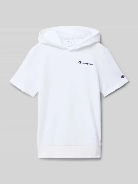 Męski t-shirt o kroju regular fit z kapturem Champion biała