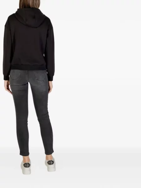 Hanorac cu glugă Armani Exchange cu autograf negru