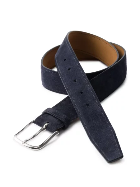 Cu centură curea Prada din piele de căprioară cu bretele albastru