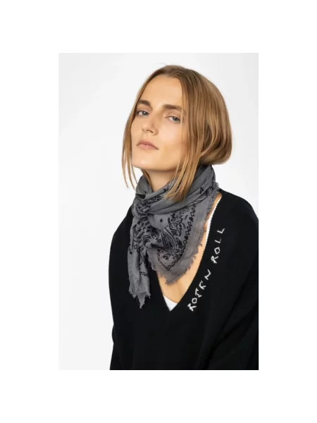 Szal Zadig & Voltaire z kaszmiru szara