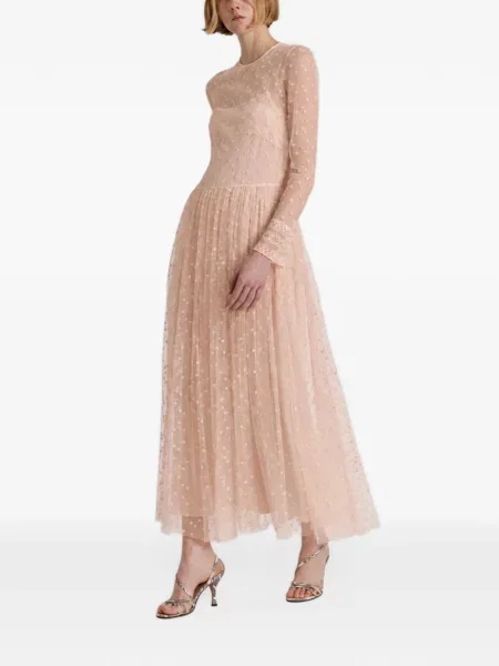 Μίντι φόρεμα Alberta Ferretti με δαντέλα ροζ