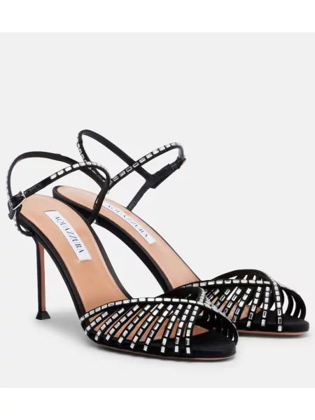 Sandale Aquazzura de cristal negru