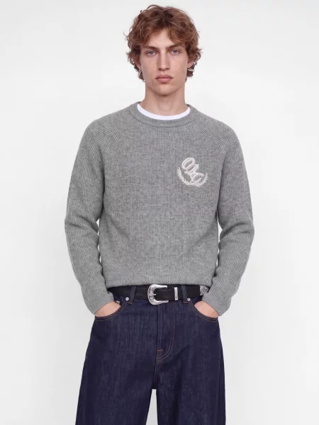 JACK & JONES Pulover JORFREDERIKSBERG gri amestecat alb