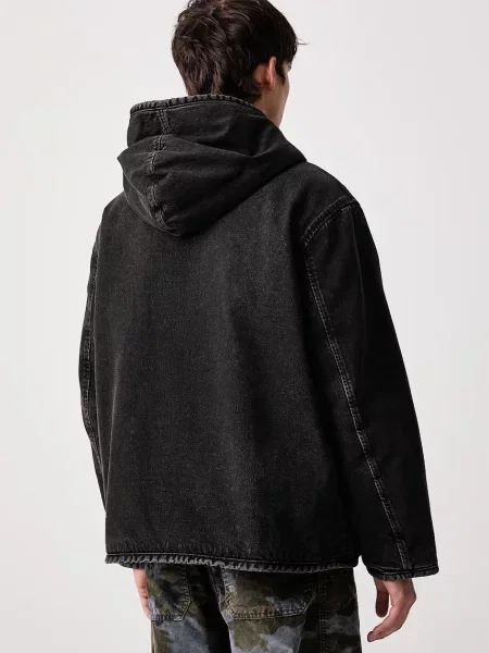 Levi's kurtka dwustronna DECK HOODIE SHERPA czarna