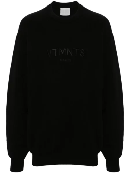 Pulover Vtmnts cu broderie negru
