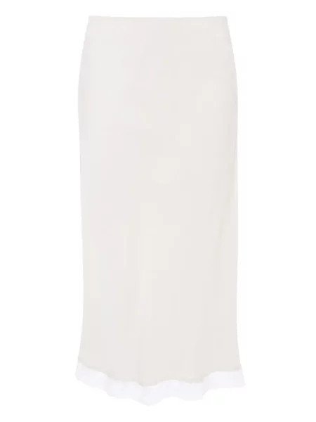 Spódnica midi Victoria Beckham koronkowa do kolan biała