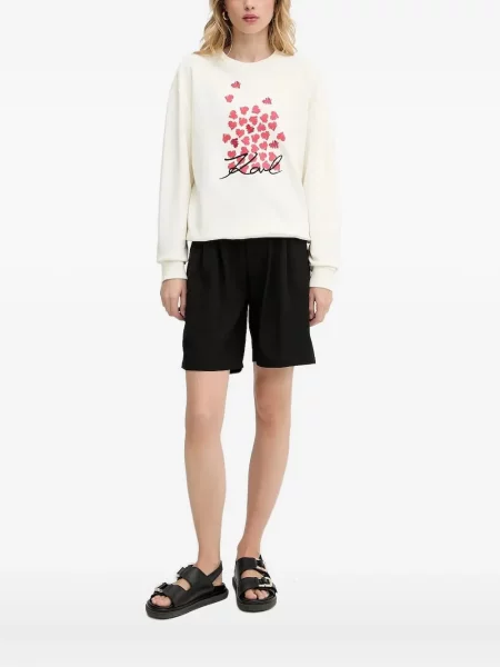 Суитчър Karl Lagerfeld с принт със сърца бяло