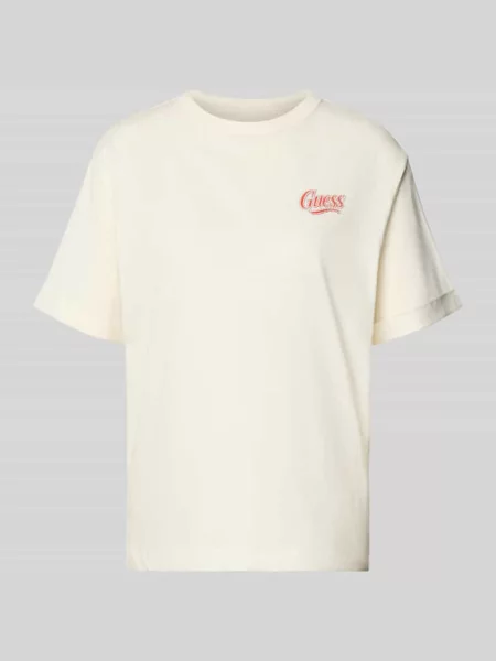 Męski t-shirt o kroju relaxed fit z wyhaftowanym logo model Emotional' Guess