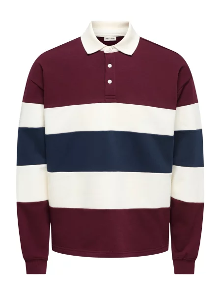 Only & Sons Mikina ONSBENEDICT námornícka / rubínová / šedobiela modrá