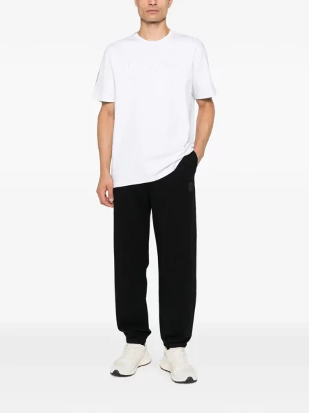 Tricou Calvin Klein cu broderie alb
