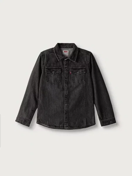 Levi's cămașă pentru copii din denim NEW BARSTOW WESTERN SHIRT gri