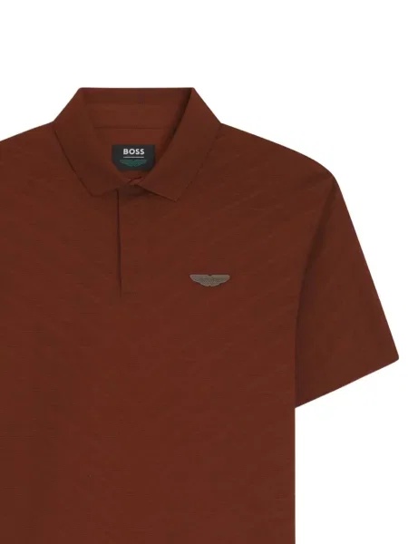 Tricou polo Boss cu autograf maro