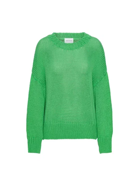 Sweter Americandreams z okrągłym dekoltem zielony