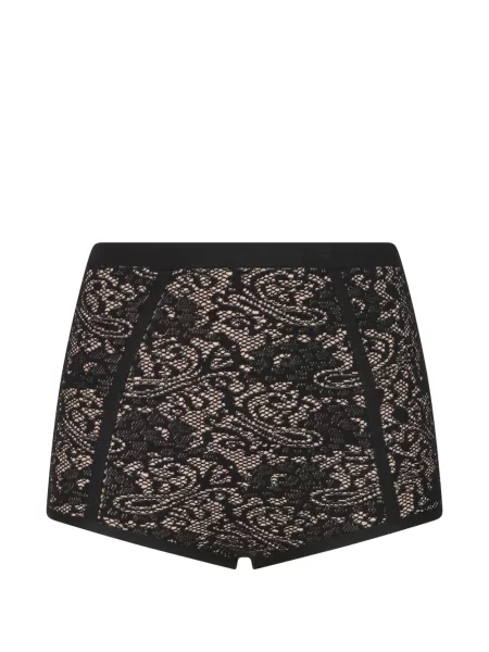 Pantaloni scurți Elisabetta Franchi din dantelă cu autograf negru