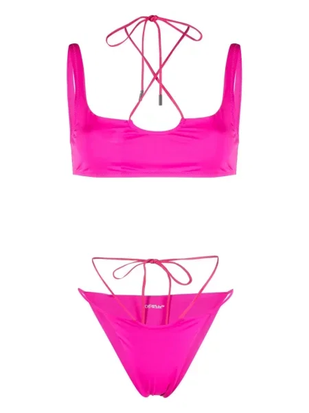 Bikini Off-white cu imagine alb
