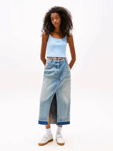 Джинсова спідниця Tommy Jeans блакитний