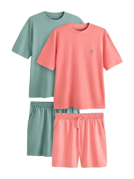 Next Pijama scurtă turcoaz roz