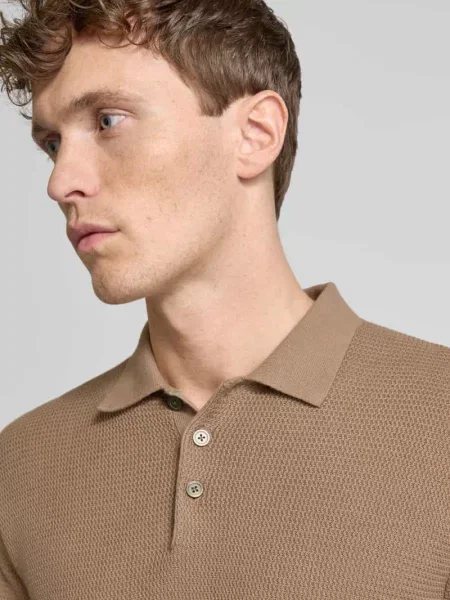 Koszulka polo kroju regular fit z fakturowanym wzorem model ‘COOPER’ Jack & Jones Premium